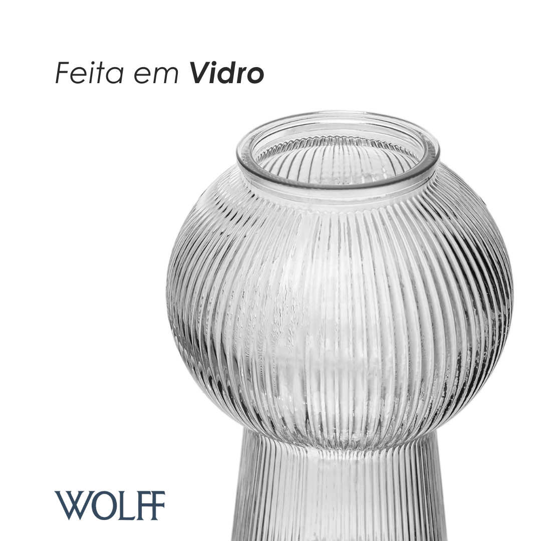 Vaso Lines 17cm x 11cm Vidro - Wolff