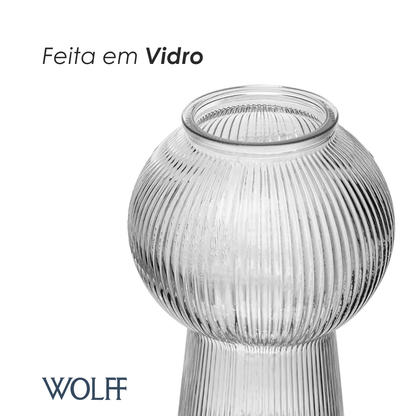 Vaso Lines 17cm x 11cm Vidro - Wolff