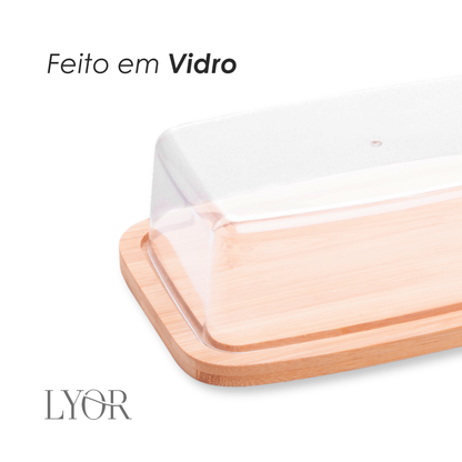 Manteigueira de Bambu com Tampa em Plástico - Lyor