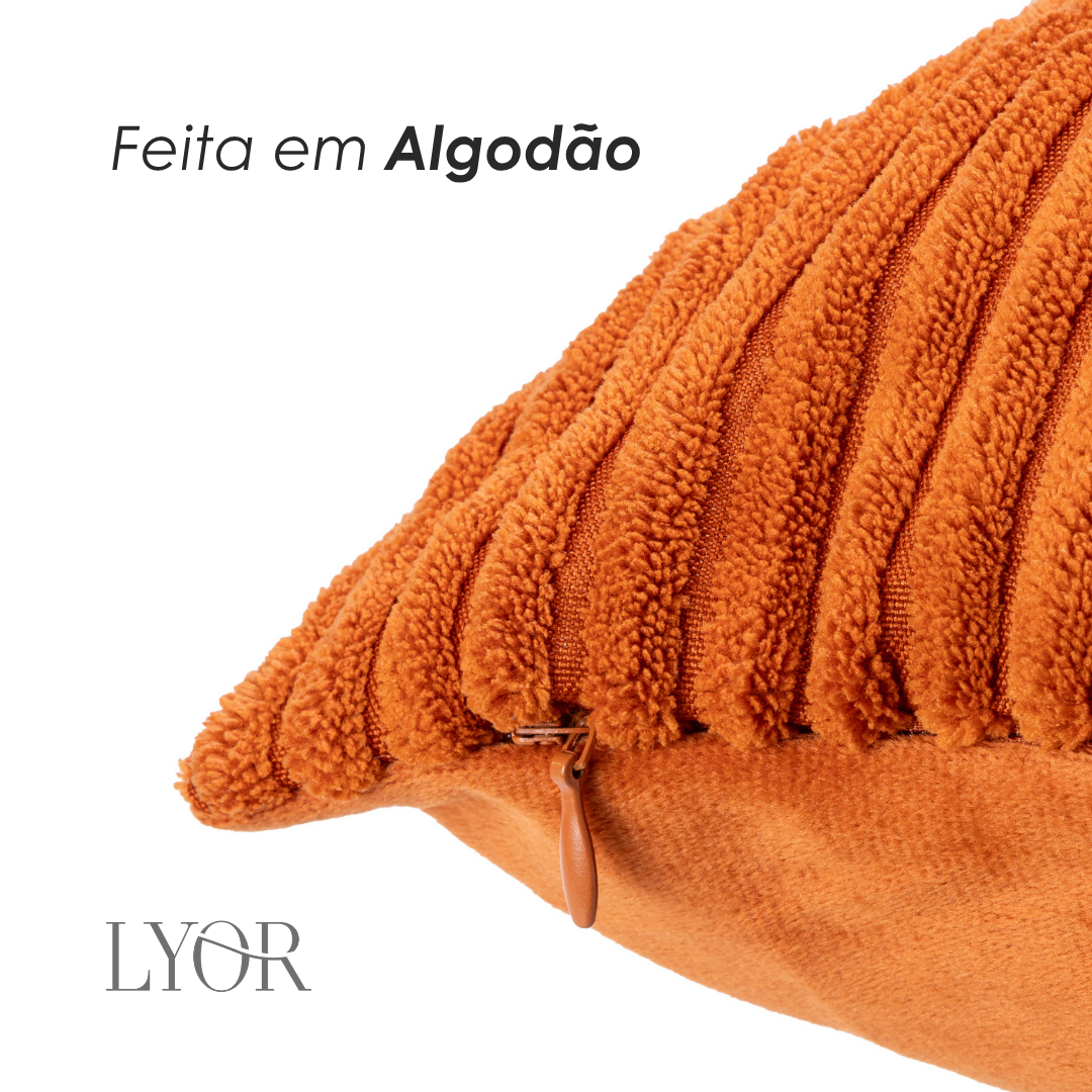 Capa para Almofada Alegria 45cm x 45cm Terracota Poliéster - Lyor