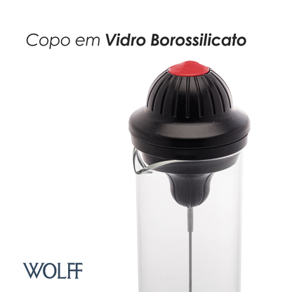 Mixer Multiuso com Copo de Vidro Borossilicato Preto 450ml - Wolff