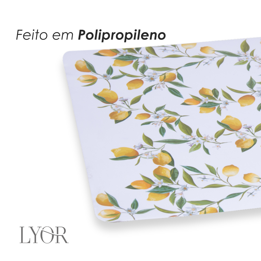 Lugar Americano Siciliano 43,5cm x 28,5cm Incolor Polipropileno - Lyor