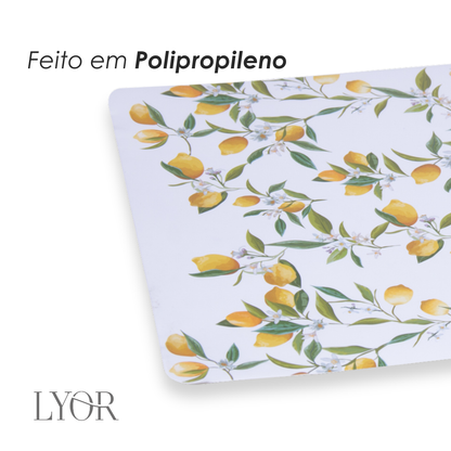 Lugar Americano Siciliano 43,5cm x 28,5cm Incolor Polipropileno - Lyor