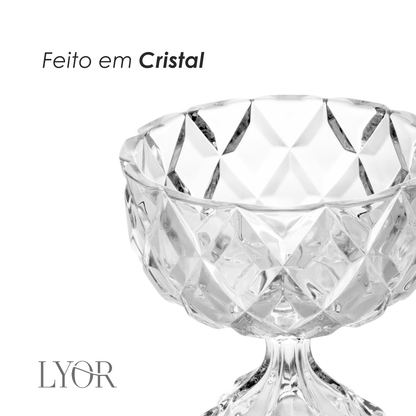 Centro de Mesa Petit Deli Diamond com Pé 14cm x 14,5cm x 15cm Cristal - Lyor