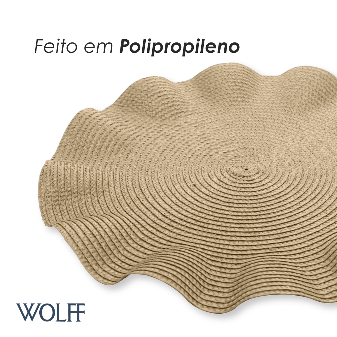 Jogo Americano de Polipropileno Babado Dourado 37cm - Wolff