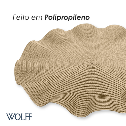 Jogo Americano de Polipropileno Babado Dourado 37cm - Wolff
