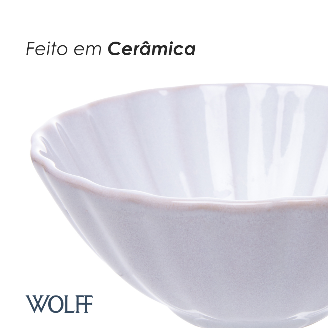 Bowl Scallop 520ml Creme Cerâmica - Wolff