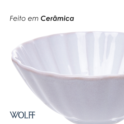 Bowl Scallop 520ml Creme Cerâmica - Wolff
