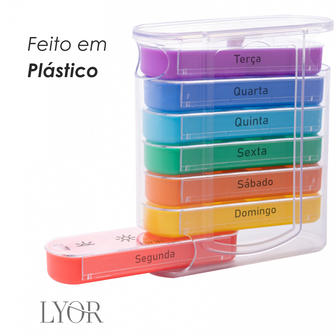 Conjunto 7 Organizadores para Comprimidos de Plástico 13cm x 11,5cm x 4,5cm - Lyor