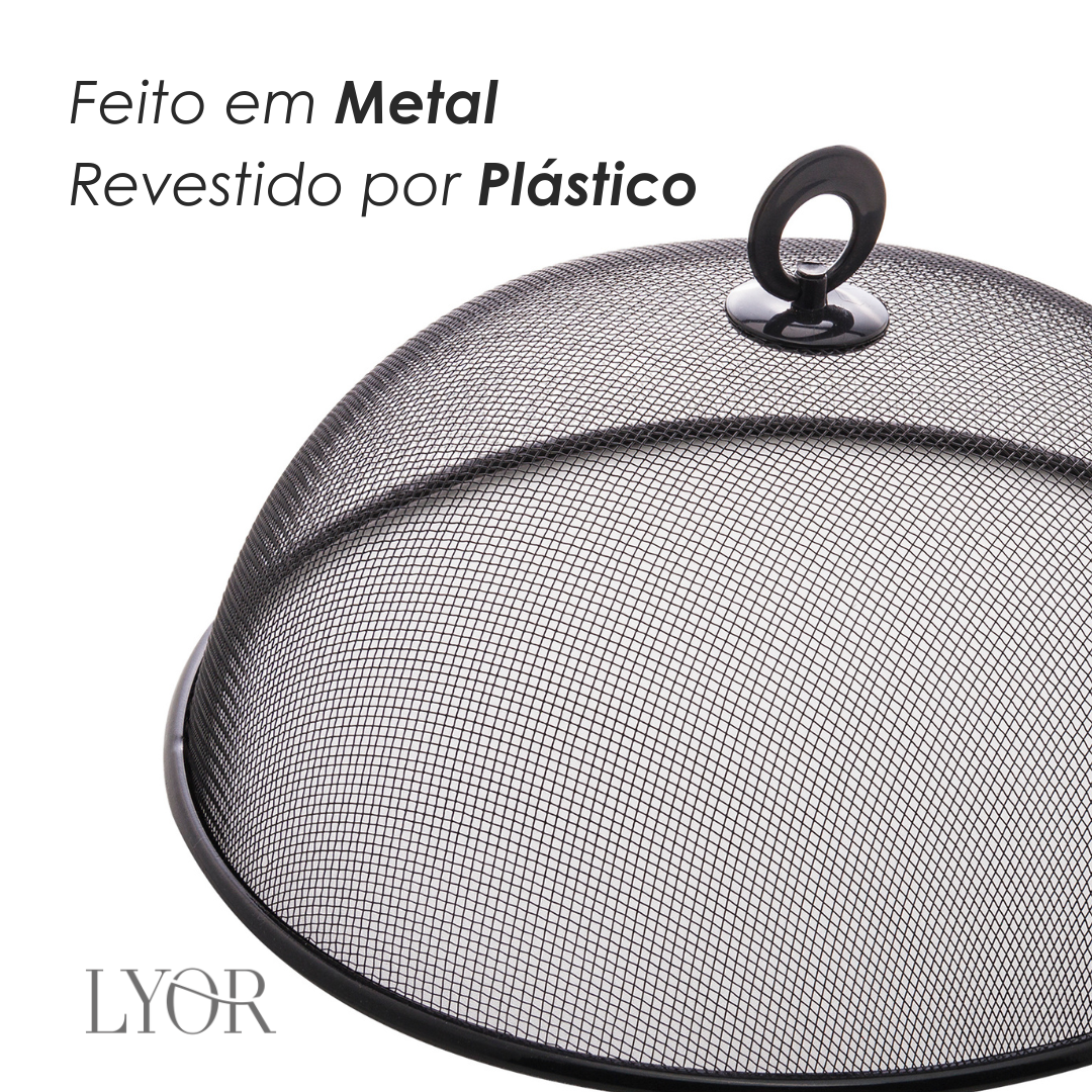 Tela Protetora para Alimentos de Metal Revestida com Plástico Preta 30cm x 12cm - Lyor