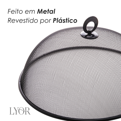 Tela Protetora para Alimentos de Metal Revestida com Plástico Preta 30cm x 12cm - Lyor