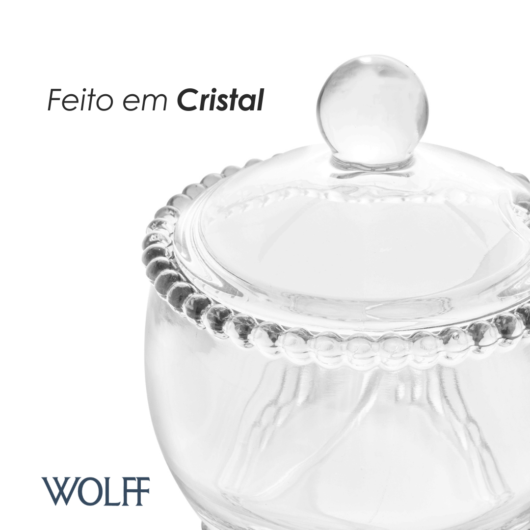 Açucareiro de Cristal com Colher Pearl 200ml - Wolff
