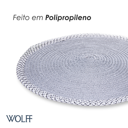 Jogo Americano de Polipropileno Branco e Preto 38cm - Wolff