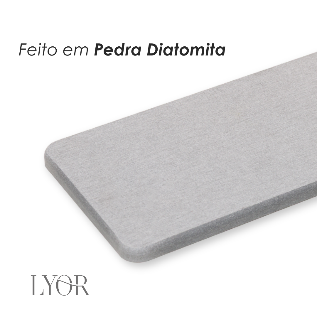 Bandeja Retangular Absorvente para Pia 25cm x 10cm Cinza Pedra Diatomita - Lyor
