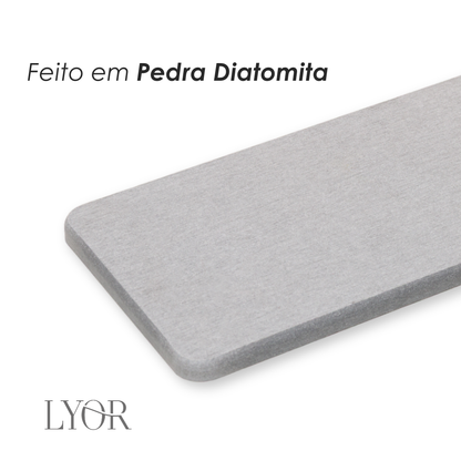 Bandeja Retangular Absorvente para Pia 25cm x 10cm Cinza Pedra Diatomita - Lyor
