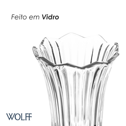 Vaso de Vidro Tulipa 12,5cm x 12,5cm x 22,5cm - Wolff