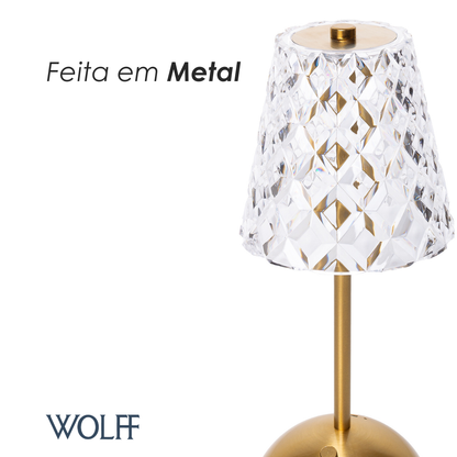 Luminária de Mesa Led 3 Tons Usb Orion Dourado Metal - Wolff