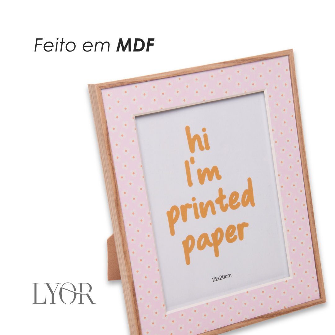 Porta-Retrato Melina 15cm x 20cm Rosa MDF - Lyor