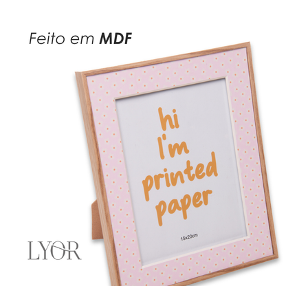 Porta-Retrato Melina 15cm x 20cm Rosa MDF - Lyor