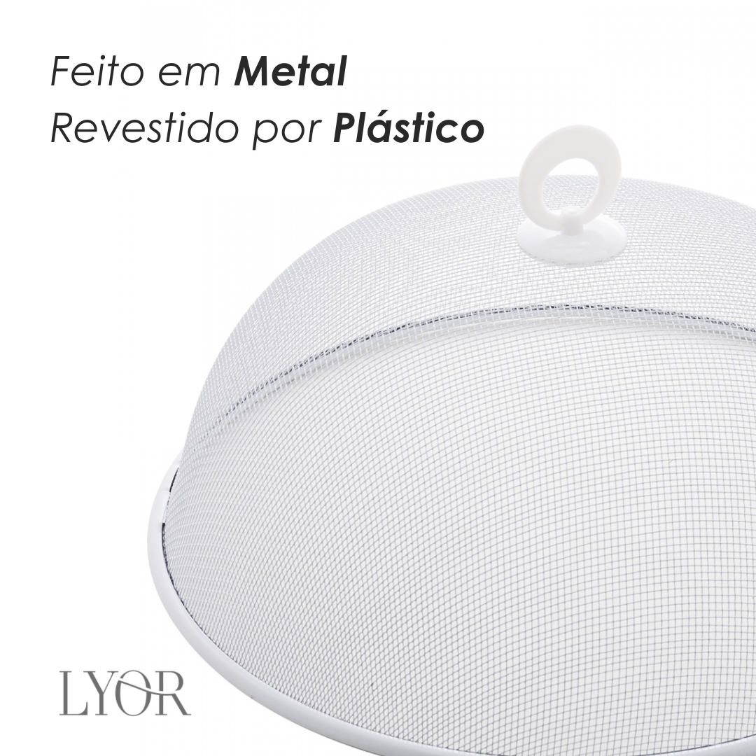 Tela Protetora para Alimentos de Metal Revestida com Plástico Branca 35cm x 13cm - Lyor