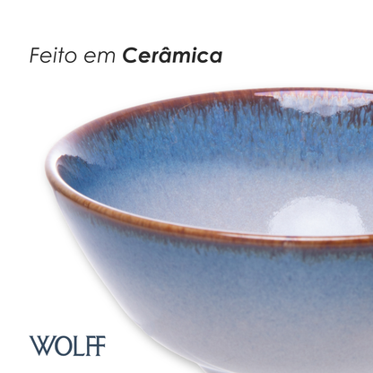 Bowl Amazônia 16cm x 6,5cm Azul Cerâmica - Wolff
