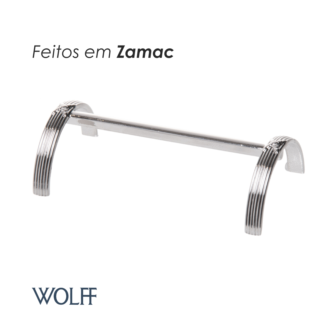 Conjunto 6 Dencansos para Talheres Maitê 8cm x 4cm x 2cm Prateado Zamac - Wolff