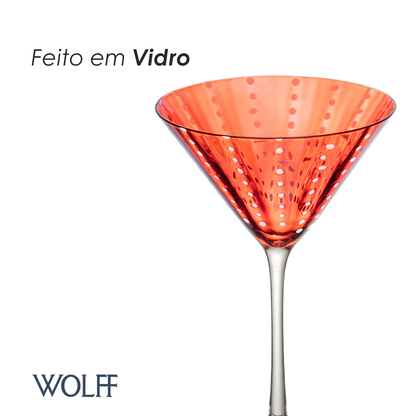 Conjunto 2 Taças de Martini Orquídea 220ml  Vidro - Wolff