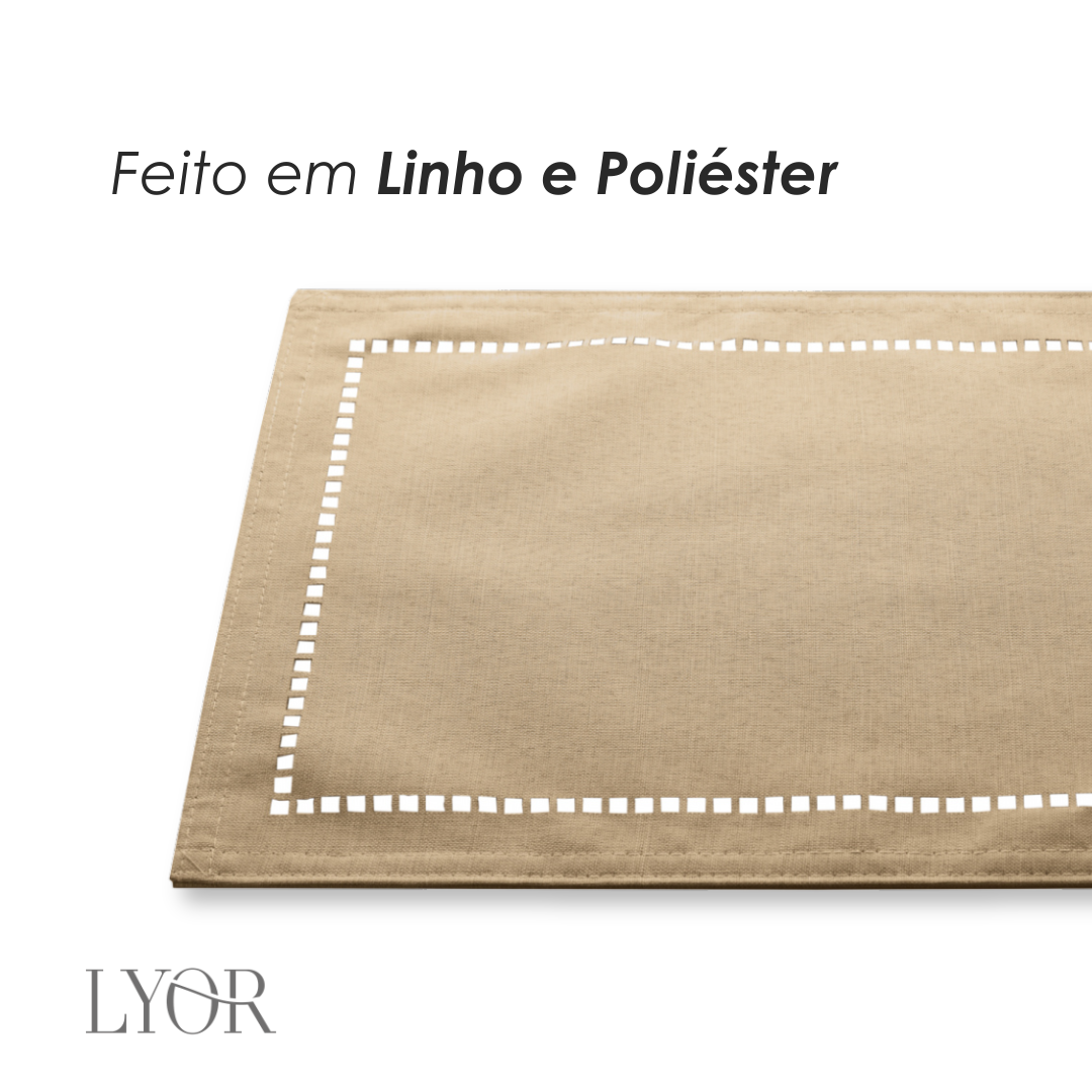 Lugar Americano de Poliéster e Linho Lévis Bege - Lyor