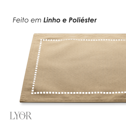 Lugar Americano de Poliéster e Linho Lévis Bege - Lyor