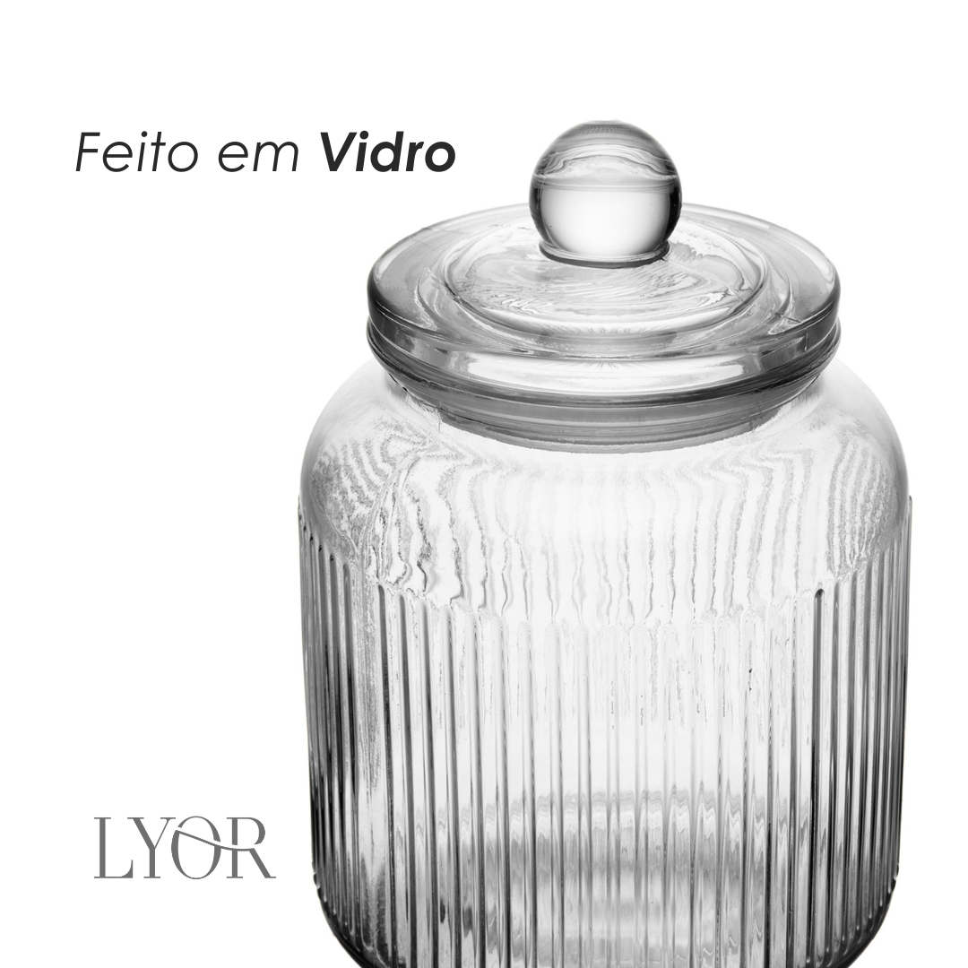 Pote Hermético Essência 1,3L Vidro - Lyor