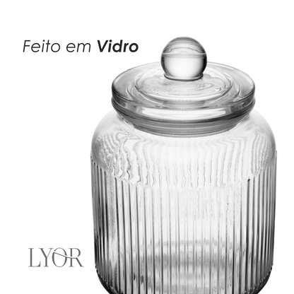 Pote Hermético Essência 1,3L Vidro - Lyor