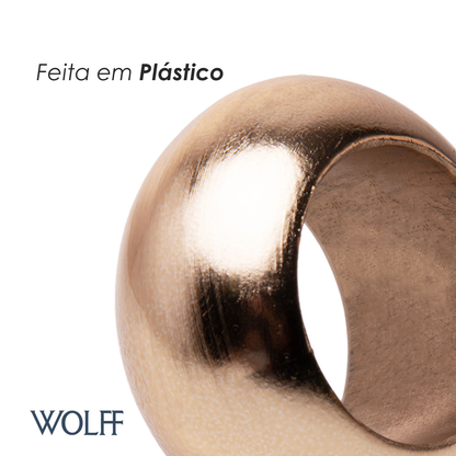 Conjunto 4 Anéis para Guardanapos 5,5cm x 5,5cm x 3cm Dourado Plástico – Wolff
