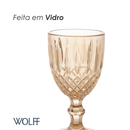 Taça Água Greek 320ml Âmbar Metalizado Vidro – Wolff