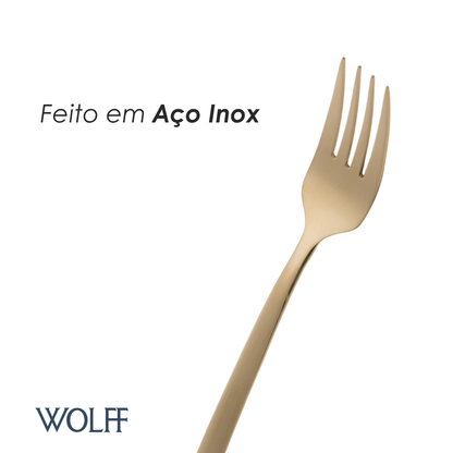Faqueiro 30 Peças de Aço Inox Viena Champanhe - Wolff