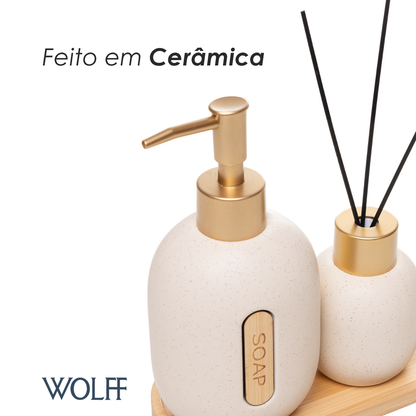 Conjunto 3 Peças para Banheiro Concept Bege Cerâmica - Wolff
