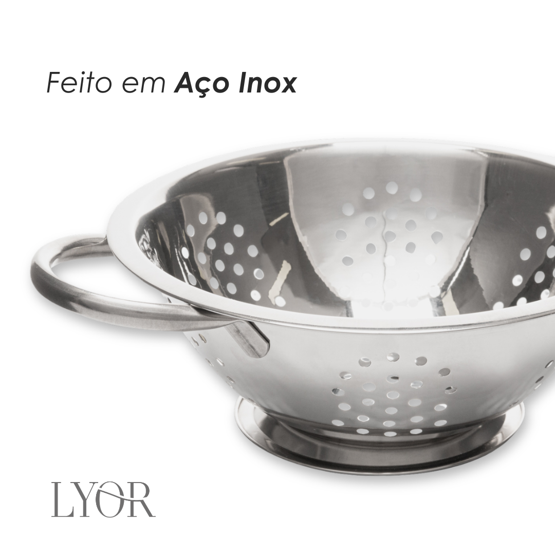 Escorredor de Massas de Aço Inox Prime 20cm - Lyor