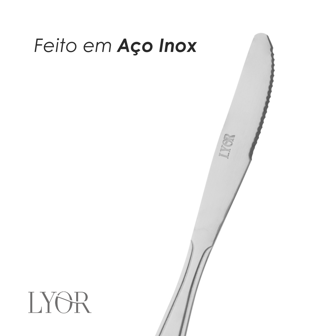 Conjunto 6 Facas para Sobremesa Gastro Aço Inox - Lyor