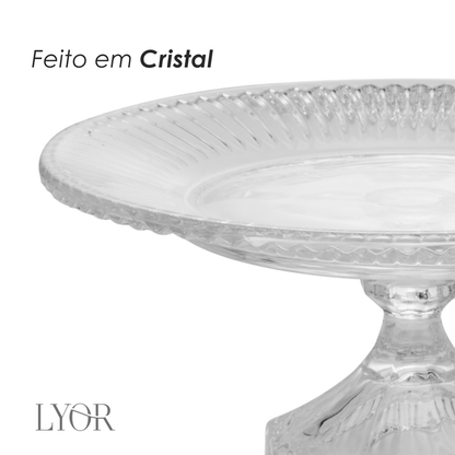 Prato para Bolo de Cristal Renaissance 18,5cm x 9,5cm - Lyor