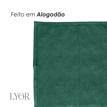 Conjunto 4 Guardanapos Momentos 40cm x 40cm Verde Algodão - Lyor