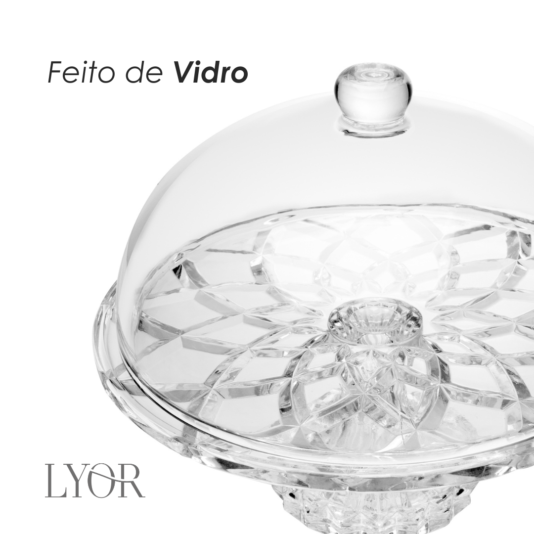 Boleira Deli Diamond 30cm x 23,5cm Vidro - Lyor
