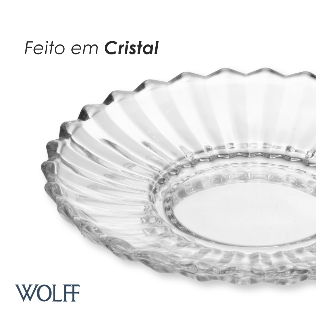 Conjunto 4 Pratos para Doce Geneva 16cm x 2,5cm Cristal - Wolff