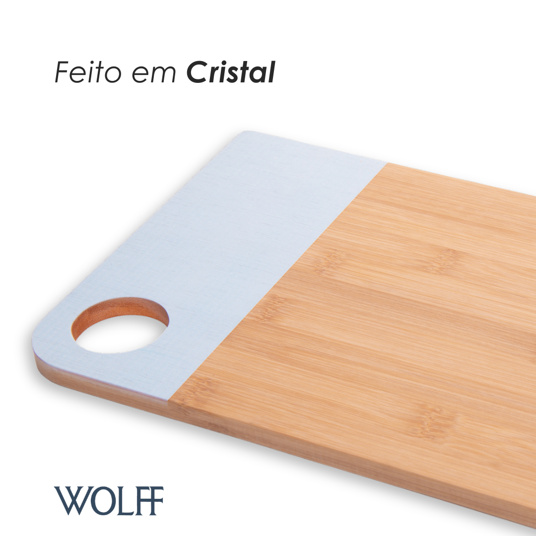Tábua para Corte Lignora Retangular Bambu Azul - Wolff