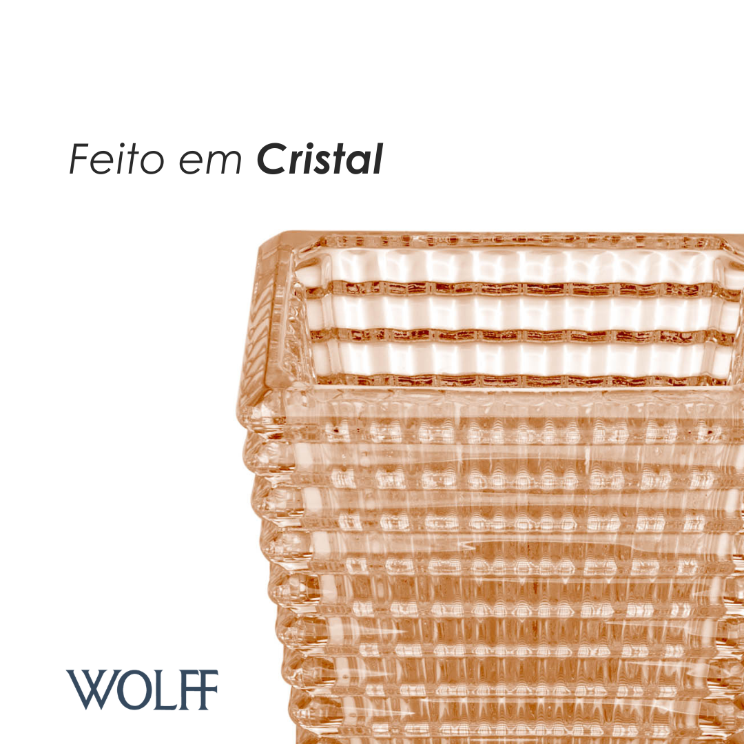 Vaso de Cristal Maya Âmbar Metalizado 10cm x 7,5cm x 17,5cm - Wolff
