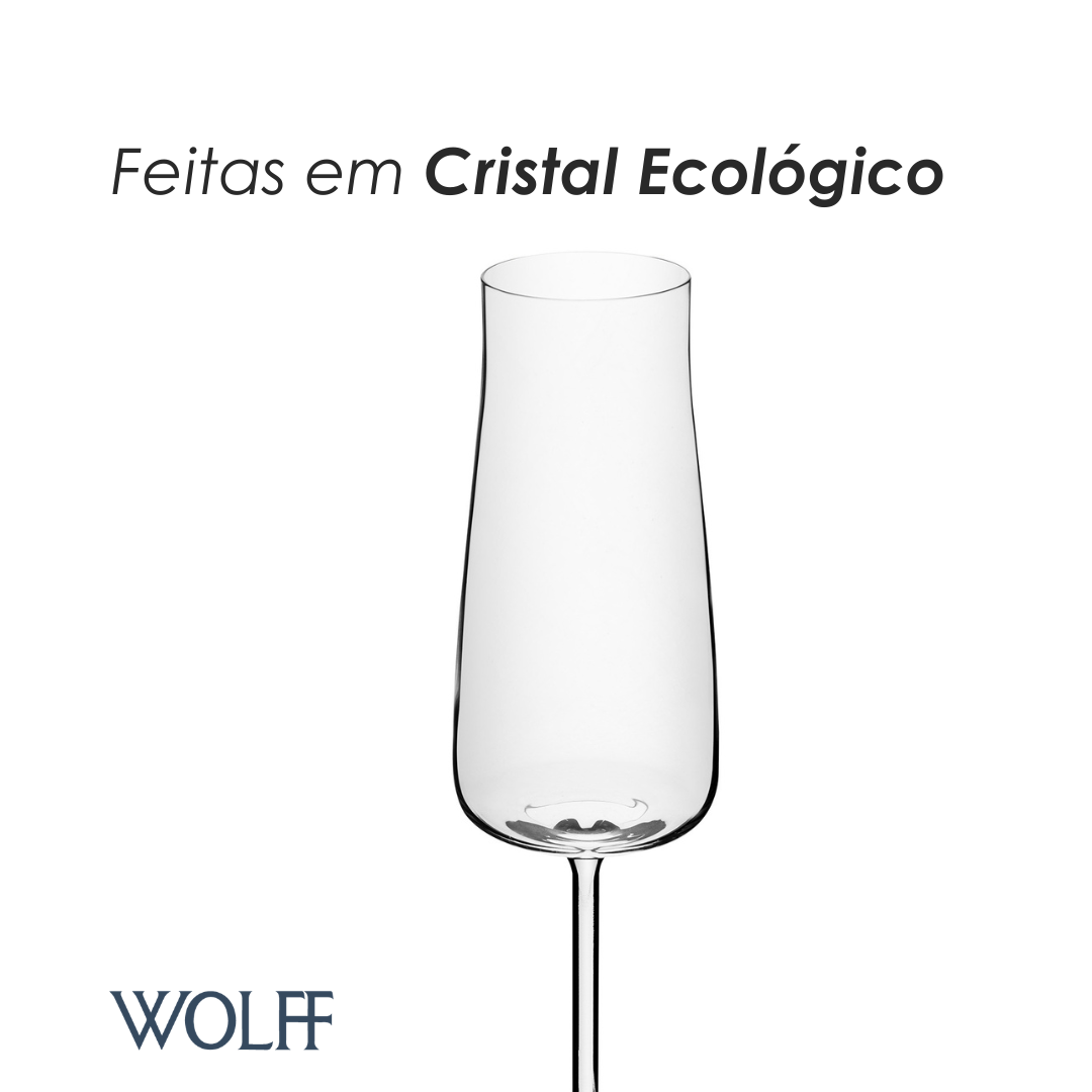 Conjunto 6 Taças Champagne Alex 210ml Cristal Ecológico – Wolff