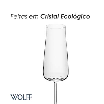 Conjunto 6 Taças Champagne Alex 210ml Cristal Ecológico – Wolff