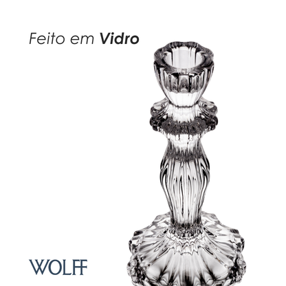Castiçal para Vela de Vidro Athenas 10cm x 10cm x 20,5cm - Wolff