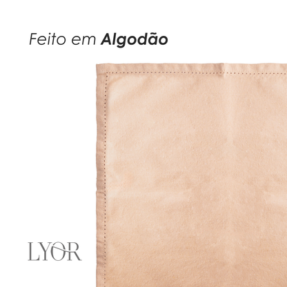 Conjunto 4 Guardanapos Momentos 40cm x 40cm Creme Algodão - Lyor