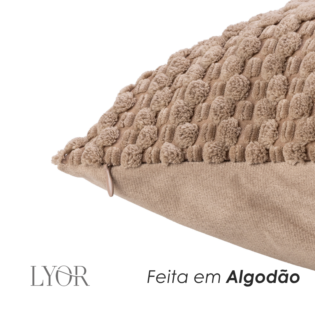 Capa para Almofada Abraço 45cm x 45cm Marrom Poliéster - Lyor
