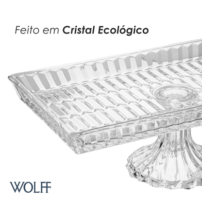 Travessa Geneva com Pé 34,5cm x 18,5cm x 11,5cm Cristal Ecológico - Wolff