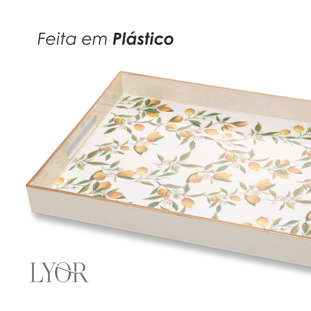 Bandeja Decorativa Siciliano 40cm x 30cm x 4cm Plástico - Lyor